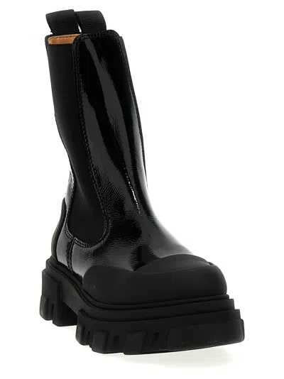 Shop Ganni Shiny Ankle Boots Boots, Ankle Boots Black