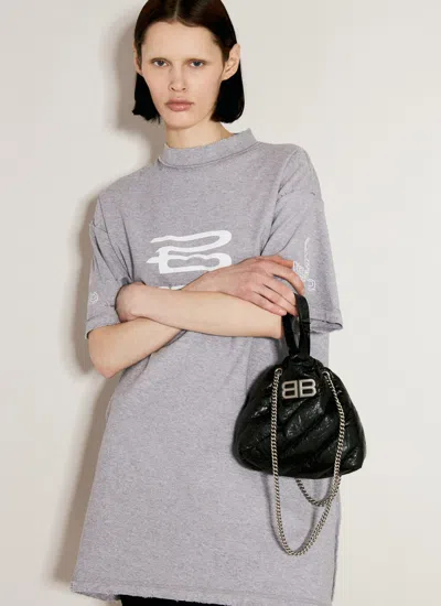 Shop Balenciaga Women Crush Tote Xs Shoulder Bag In Black