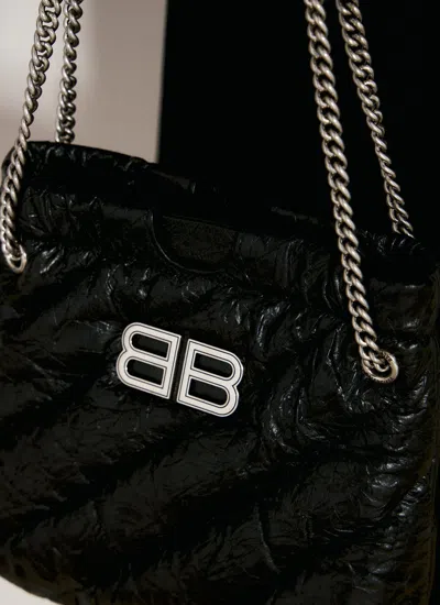 Shop Balenciaga Women Crush Tote Xs Shoulder Bag In Black