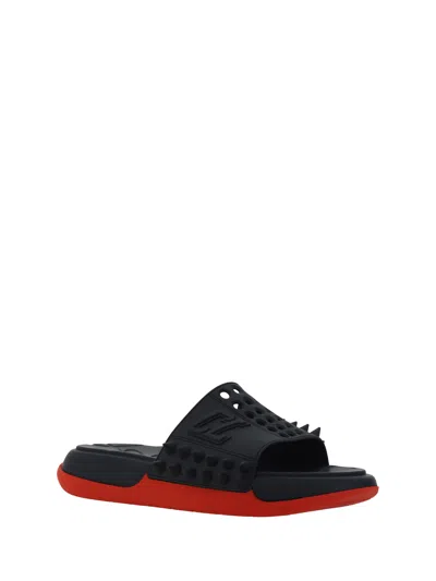 Shop Christian Louboutin Men Take It Easy Sandals In Black