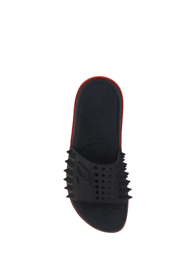 Shop Christian Louboutin Men Take It Easy Sandals In Black