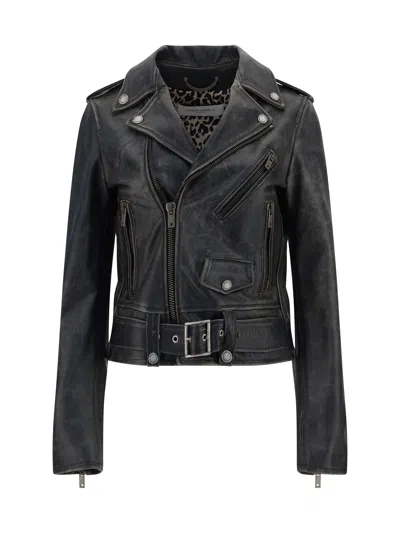 Shop Golden Goose Women Leather Jacket In Black