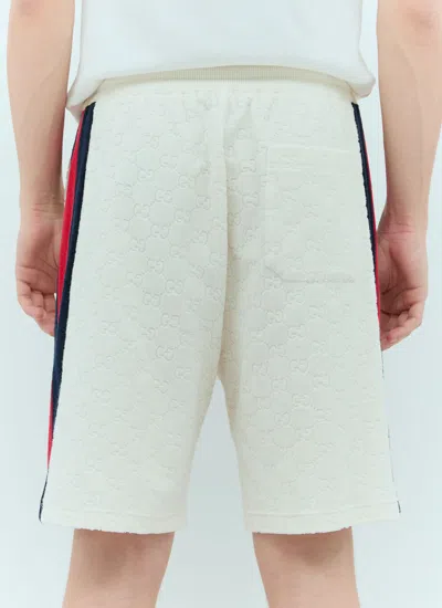 Shop Gucci Men Gg Cotton Terry Cloth Shorts In White