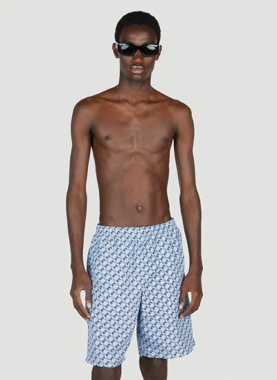 Shop Gucci Men Surfer Swim Shorts In Blue
