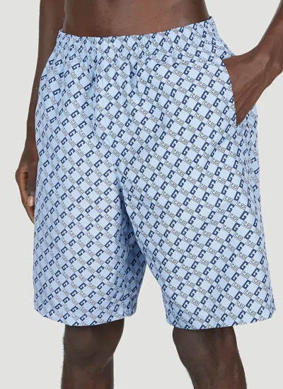 Shop Gucci Men Surfer Swim Shorts In Blue