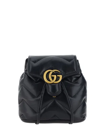 Shop Gucci Women Gg Marmont Backpack In Black