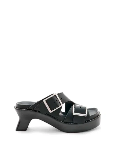 Shop Loewe Women Ease Heel Slides In Black