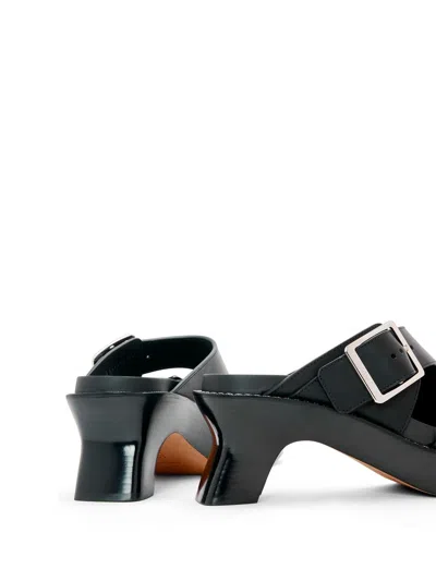 Shop Loewe Women Ease Heel Slides In Black