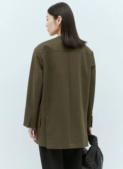 Shop Max Mara Women Woven Jacket In Green