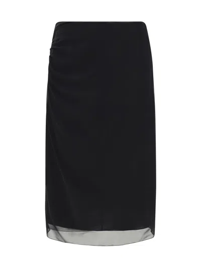 Shop Prada Women Midi Skirt In Black