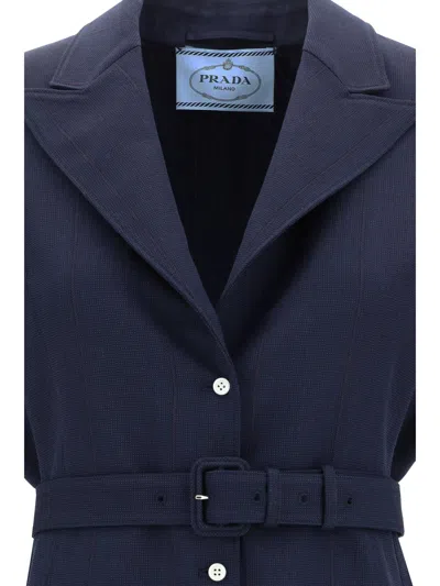 Shop Prada Women Oversized Vest In Blue