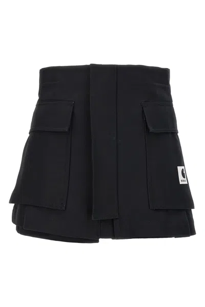 Shop Sacai Women  X Carhartt Wip Shorts In Black