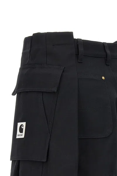 Shop Sacai Women  X Carhartt Wip Shorts In Black