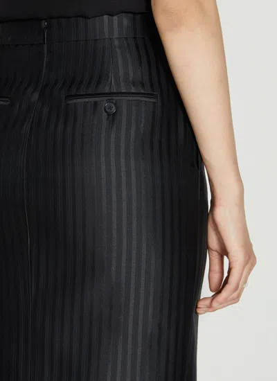 Shop Saint Laurent Women Striped Pencil Skirt In Black