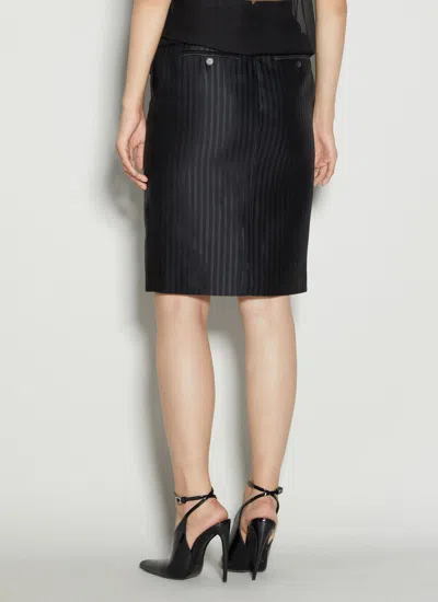 Shop Saint Laurent Women Striped Pencil Skirt In Black