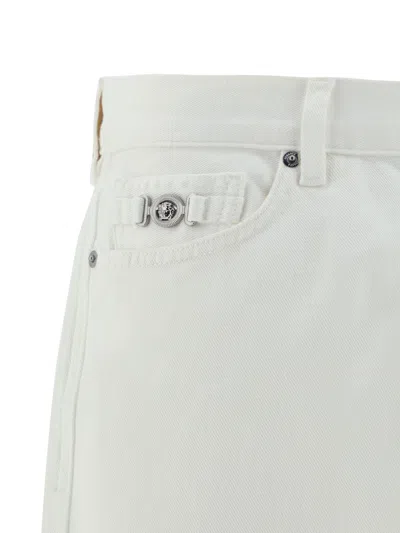 Shop Versace Men Jeans In White