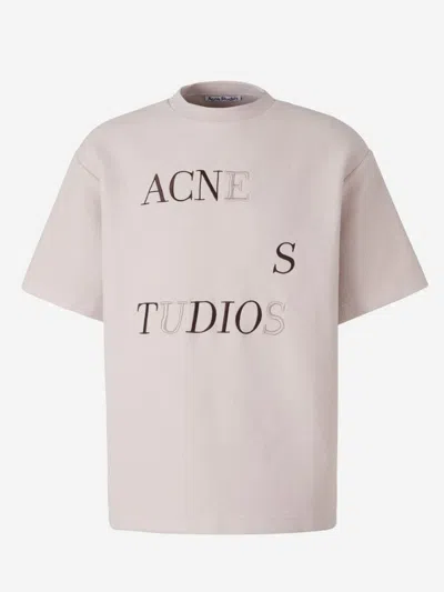Shop Acne Studios Embroidered Logo T-shirt In Pale Lavender