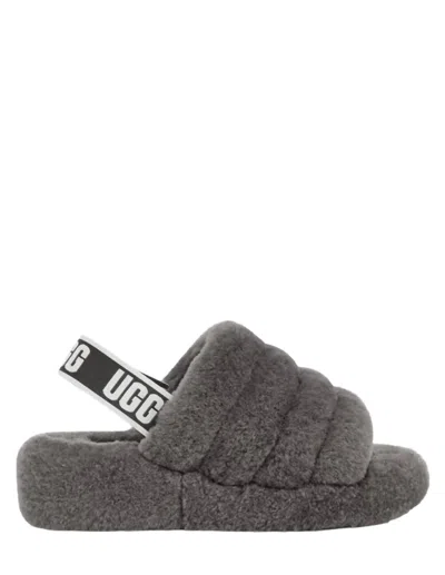 Shop Ugg Fluff Yeah Slide In Charcoal In Grey