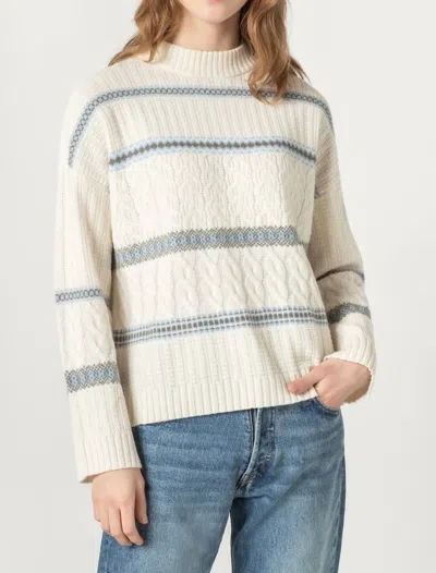 Shop Lilla P Jacquard Mock Neck Sweater In Ivory In Beige