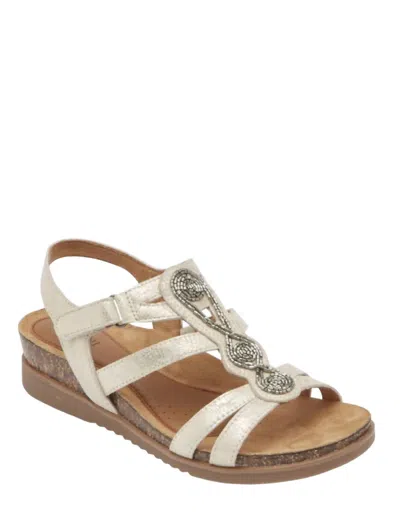Shop Cobb Hill May Embellished Sandals In Metallic In White