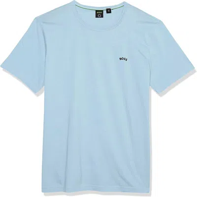 Shop Hugo Boss Men's Modern Fit Basic Single Jersey T-shirt In Angel Blue