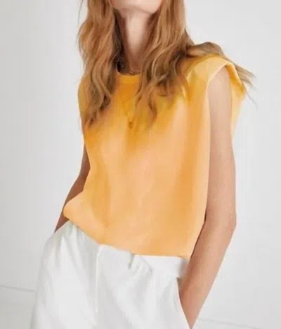 Shop French Connection Shoulder Pad Crepe Tank In Orange In Yellow