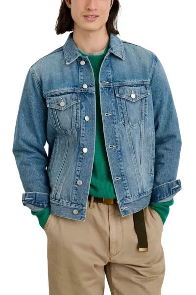 Shop Alex Mill Men's Buckle Back Jean Jacket In Vintage Wash In Blue