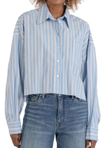 Shop Kut From The Kloth Julane Button Down Shirt In Light Blue/white