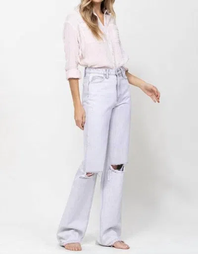 Shop Flying Monkey 90's Vintage Flare Jeans In Denim Bright In Grey