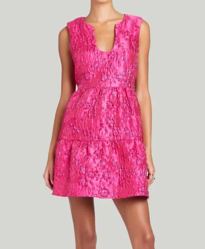 Shop Amanda Uprichard Chesney Dress In Rosebud Brocade In Pink