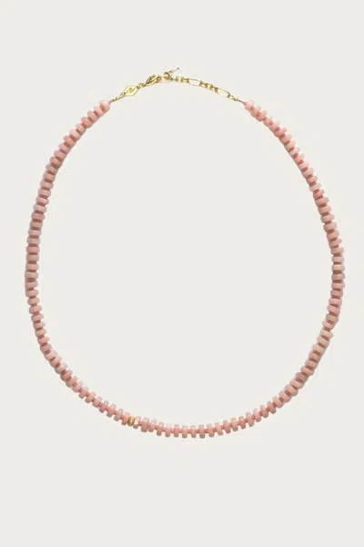 Shop Anni Lu The Big Pink Necklace In Pink Opal