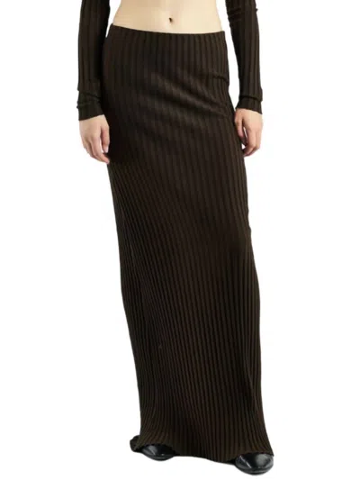 Shop Cotton Citizen Capri Maxi Skirt In Brown In Black