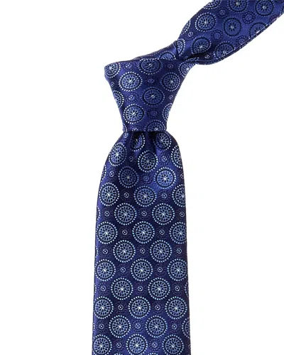 Shop Canali Blue Silk Tie