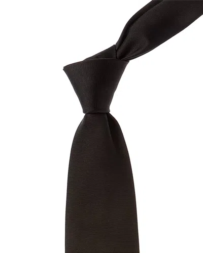 Shop Canali Black Silk Tie