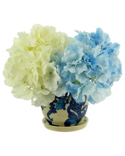 Shop Creative Displays Blue & White Hydrangeas Arranged In A Decorative Ceramic Pot