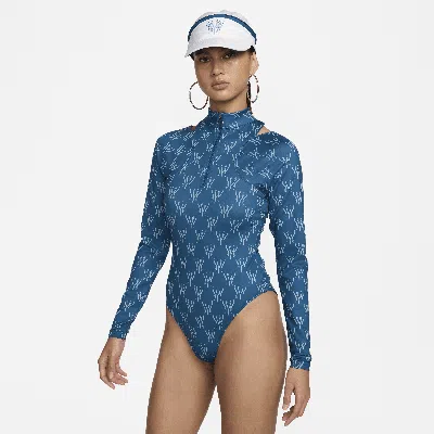 Shop Nike Women's Serena Williams Design Crew Long-sleeve Bodysuit In Blue