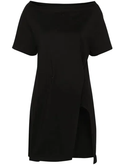 Shop Courrèges Asymmetrical Mini Dress Clothing In Black