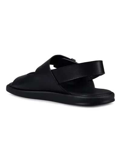 Shop Doucal's Leather Sandals Shoes In Black