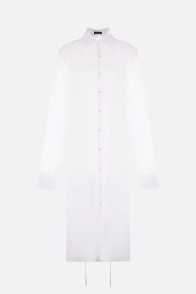 Shop Ann Demeulemeester Gabi Long Draped Shirt In White