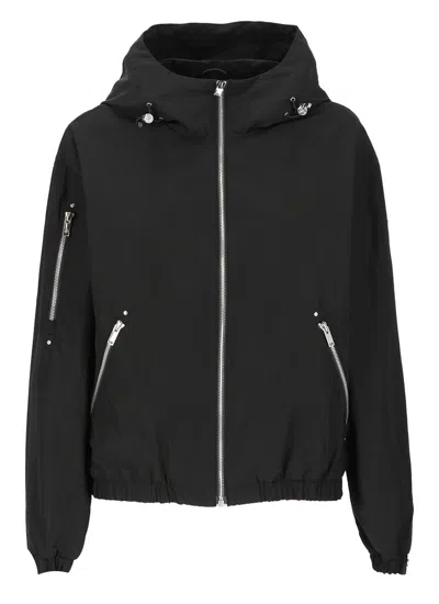 Shop Moose Knuckles Zip Detailed Hooded Jacket In Black