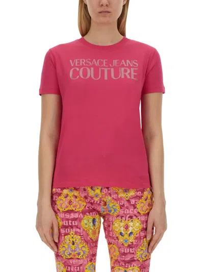 Shop Versace Jeans Couture Logo In Pink