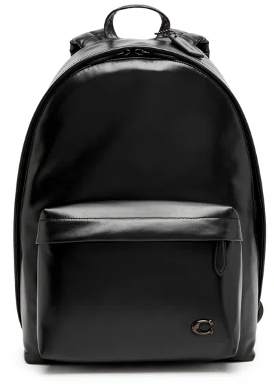 Shop Coach Hall Leather Backpack In Black