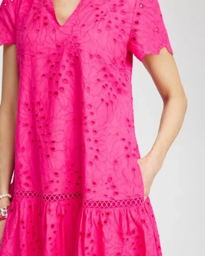 Shop Chico's Lace Popover Dress In Pink Bromeliad Size 6 |  In Navybound