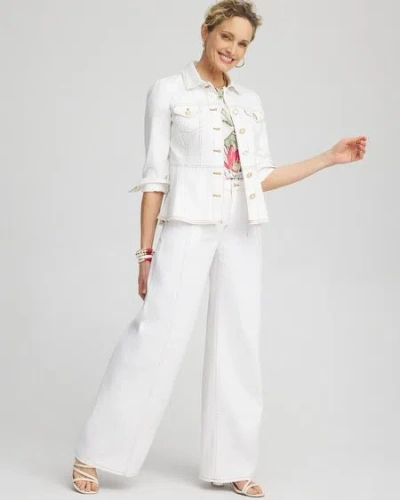 Chico's High Rise Trouser Jeans In White Size 10 |  In White