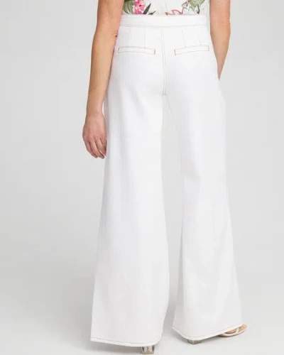 Chico's High Rise Trouser Jeans In White Size 10 |  In White