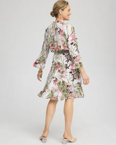 Shop Chico's Ruffle Bell Sleeve Dress In White Size 16/18 |