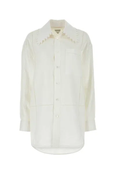 Shop Bottega Veneta Loose Fit Buttoned Shirt In White