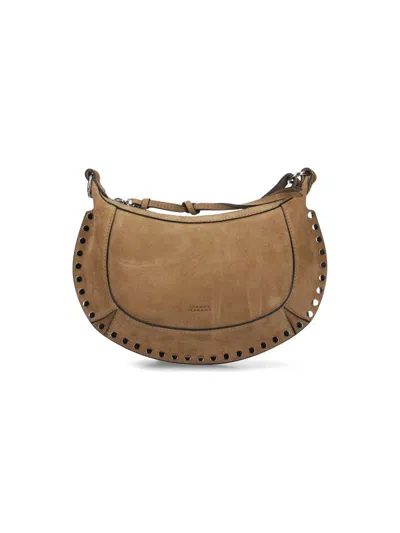 Shop Isabel Marant Oskan Moon Zipped Medium Shoulder Bag In Brown