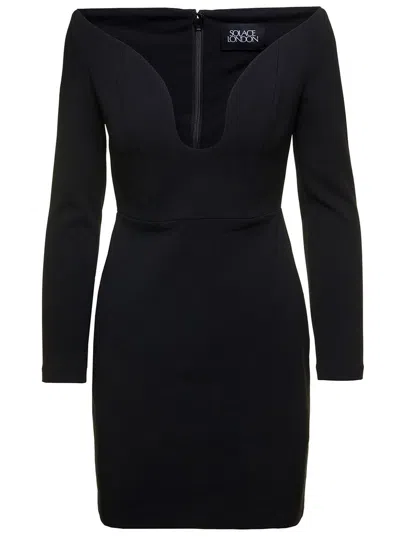 Shop Solace London The Uma Mini Dress In Black
