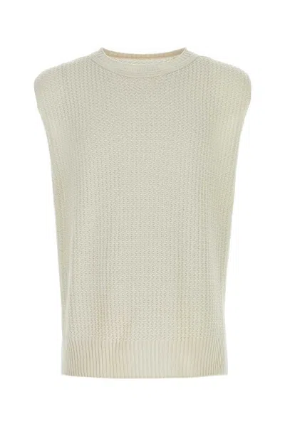 Shop Issey Miyake Homme Plissé  Crewneck Sleeveless Ribbed Jumper In White
